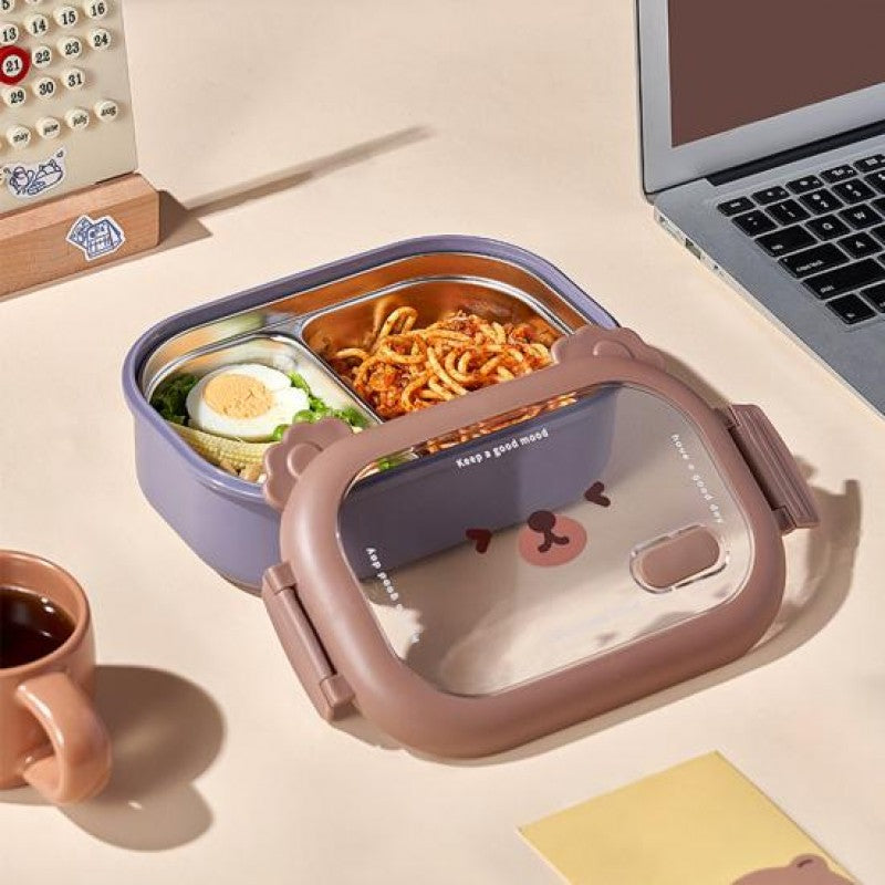 Stainless Steel Children Bear Bento Lunch Box