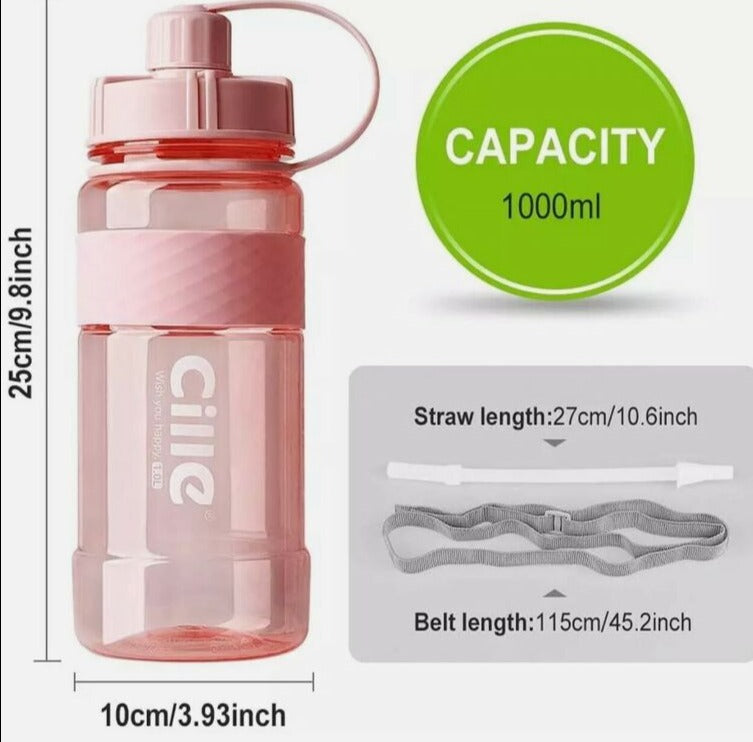 Large Capacity 1000ml Sports Water Bottle